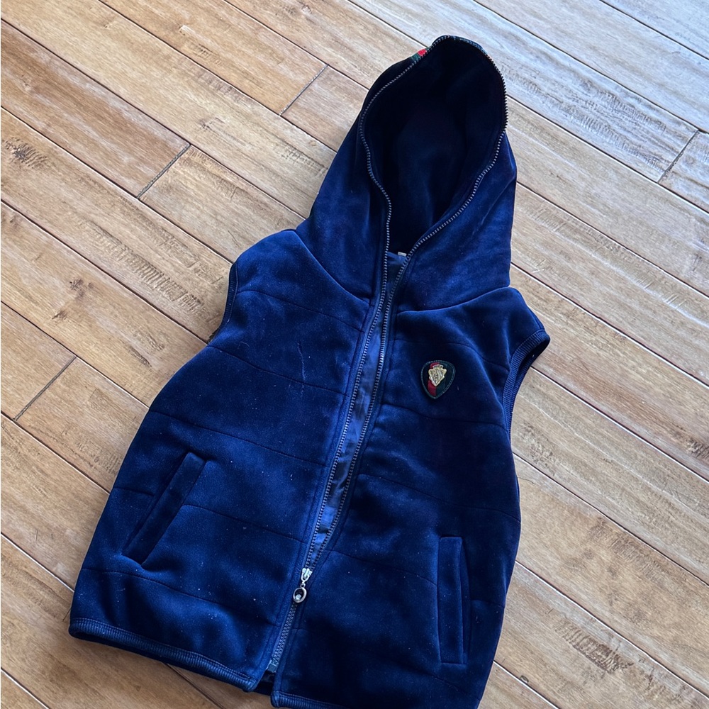 Navy Blue Hooded Vest